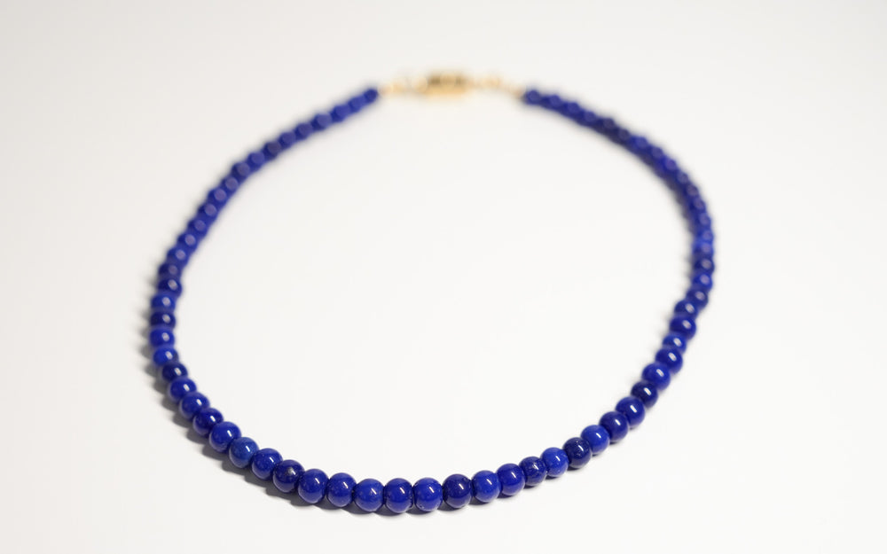 Navy Blue Bead Necklace