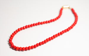 Poppy Red Bead Necklace