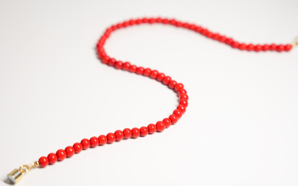 Poppy Red Bead Necklace