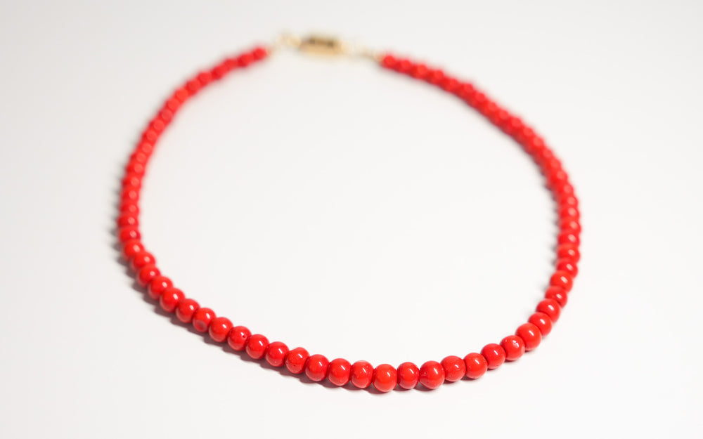 Poppy Red Bead Necklace