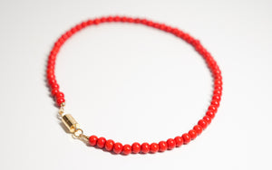 Poppy Red Bead Necklace