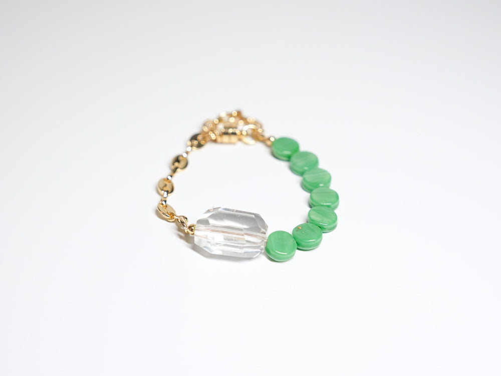 Kelly Green Flat Bead Bracelet