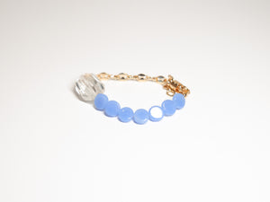 Baby Blue Flat Bead Bracelet