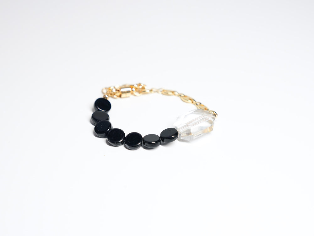 Black Flat Bead Bracelet