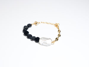 Black Flat Bead Bracelet