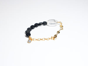 Black Flat Bead Bracelet