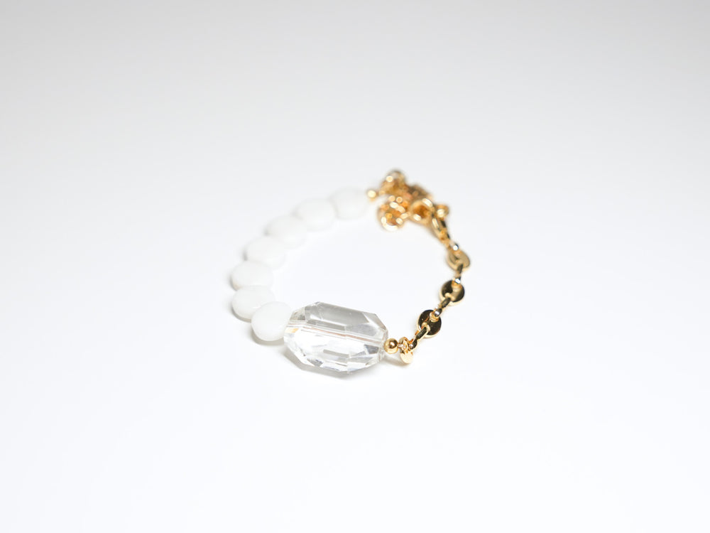 White Flat Bead Bracelet