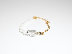 White Flat Bead Bracelet