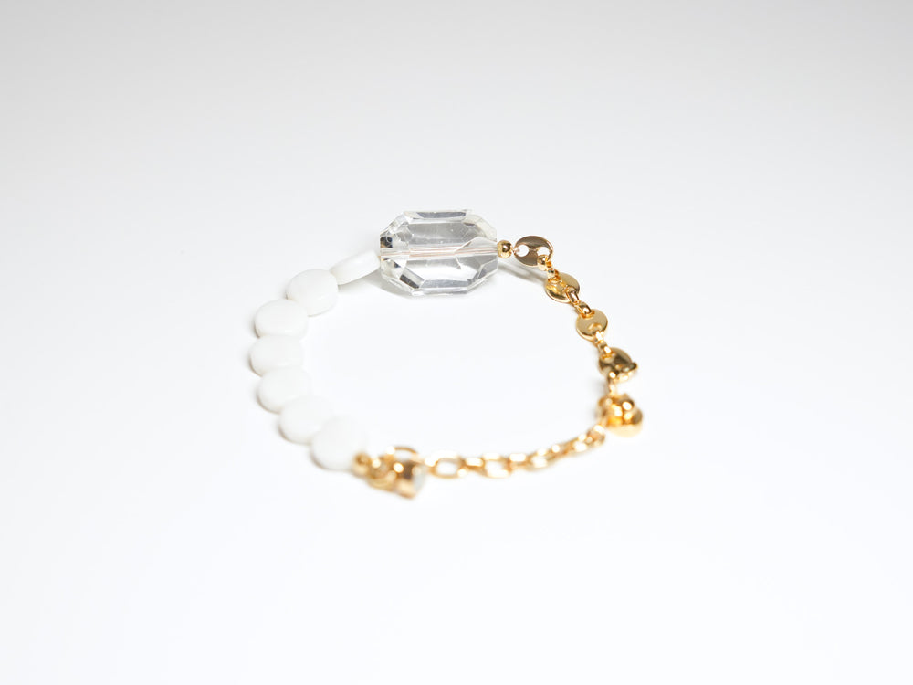 White Flat Bead Bracelet