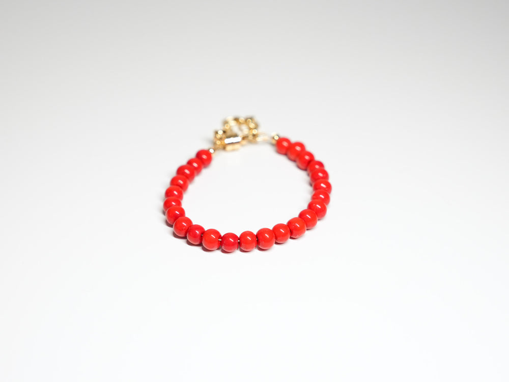 Poppy Red Bead Bracelet