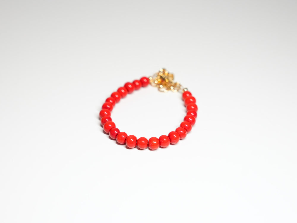 Poppy Red Bead Bracelet