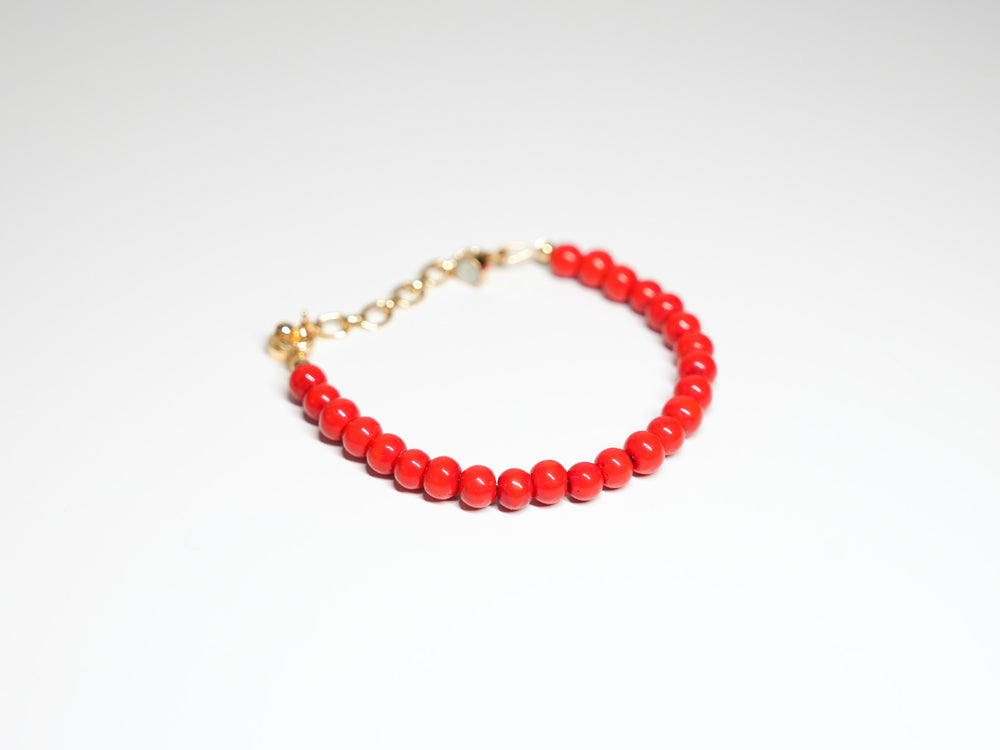 Poppy Red Bead Bracelet