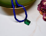 Navy Blue Bead Necklace