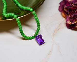 Kelly Green Bead Necklace