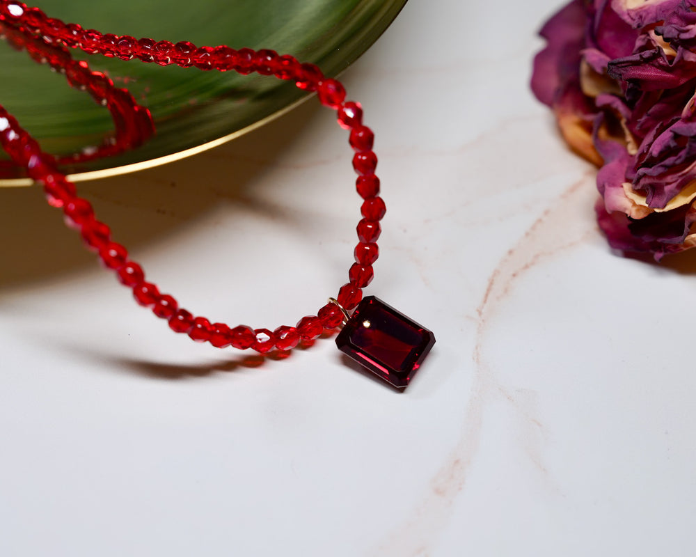 Siam Red Czech Necklace