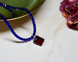 Cobalt Blue Czech Necklace