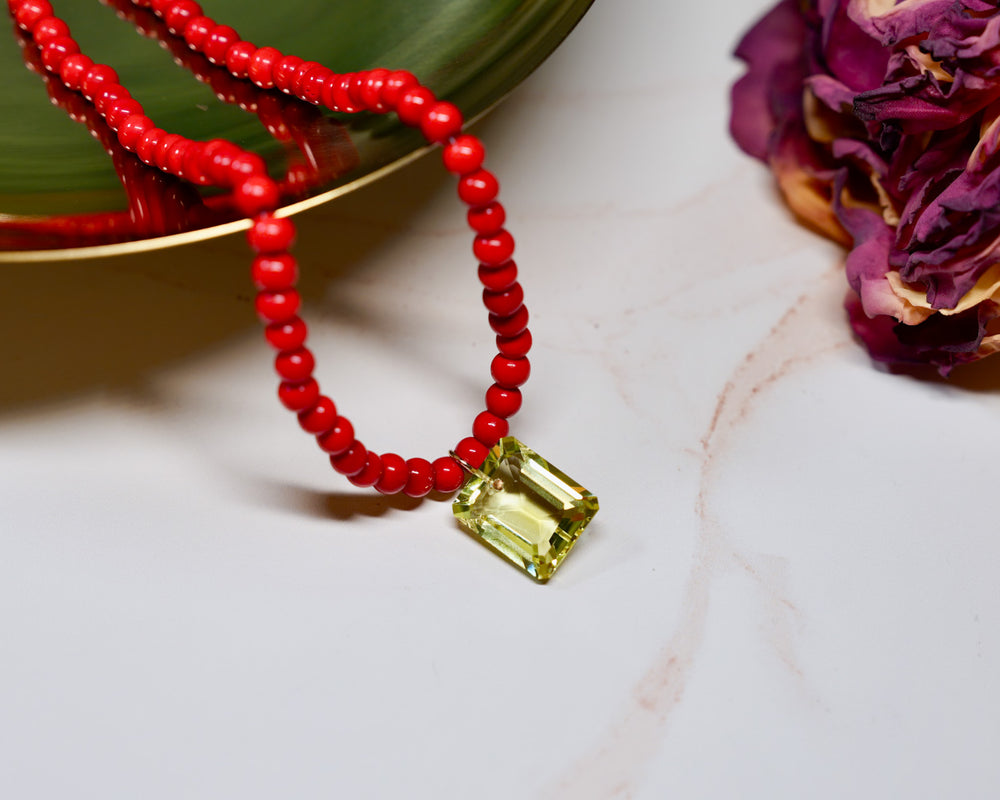 Poppy Red Bead Necklace