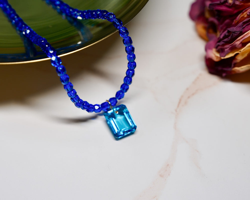 Capri Blue Czech Necklace