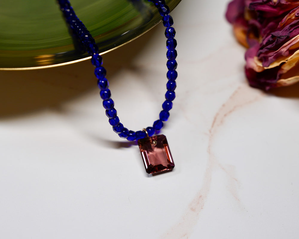 Cobalt Blue Czech Necklace