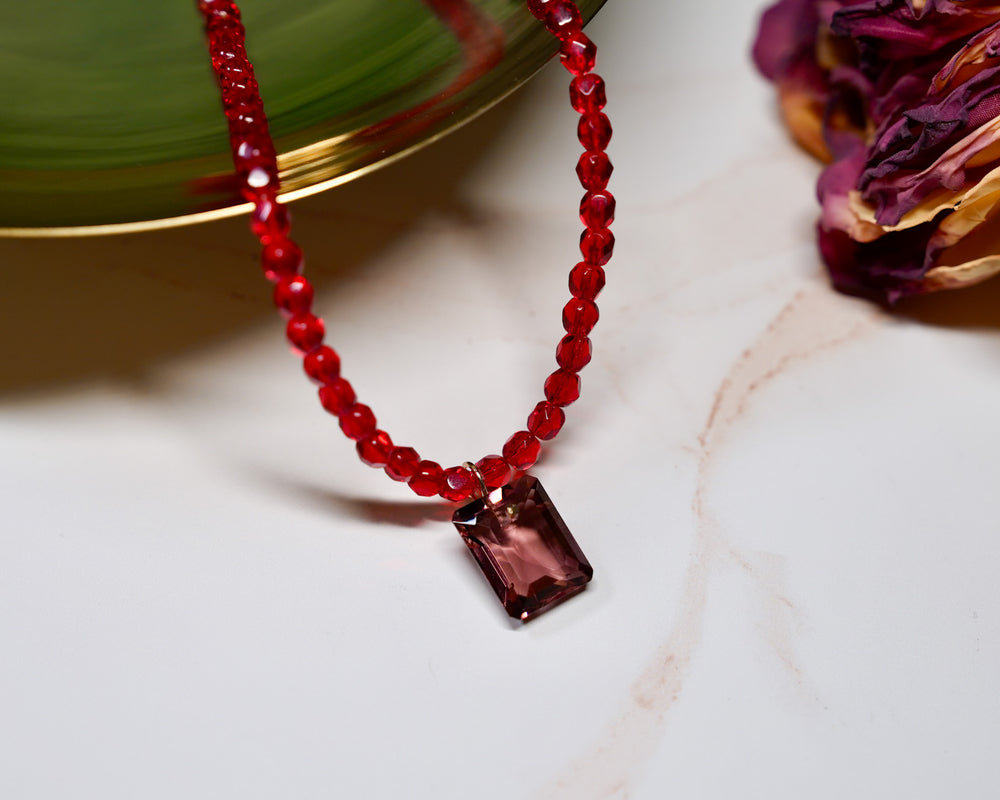 Siam Red Czech Necklace