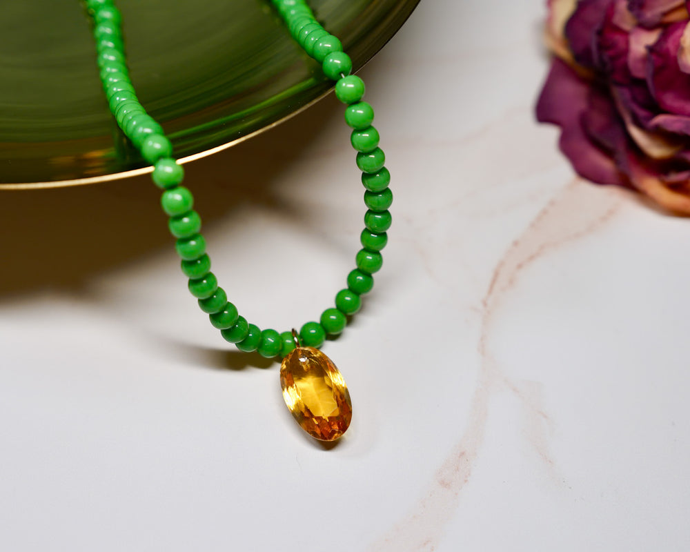 Kelly Green Bead Necklace