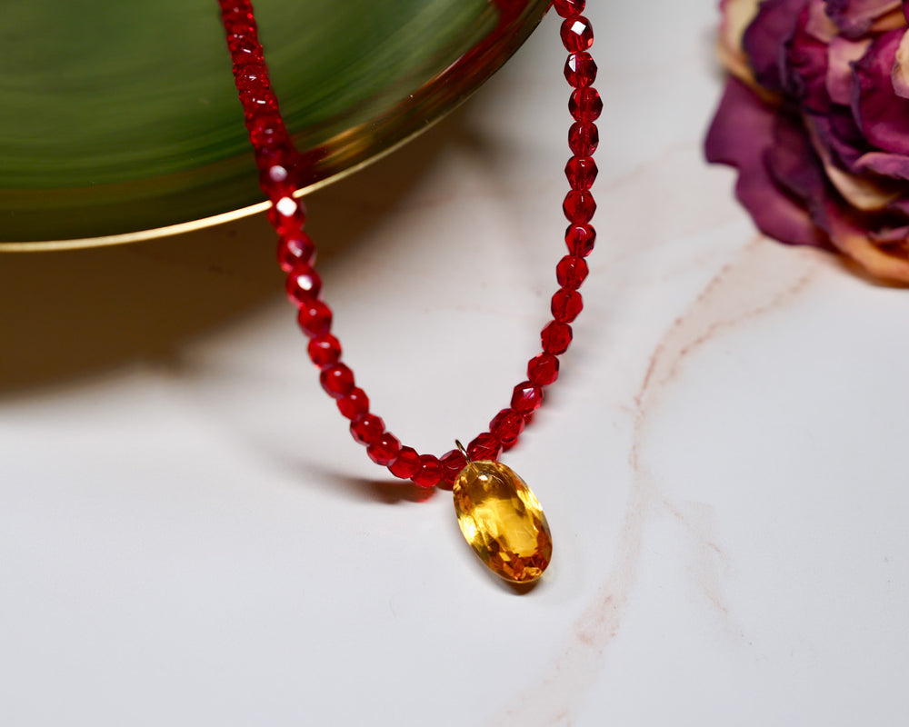 Siam Red Czech Necklace