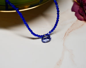 Capri Blue Czech Thin Necklace