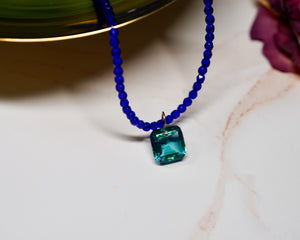 Cobalt Blue Czech Thin Necklace