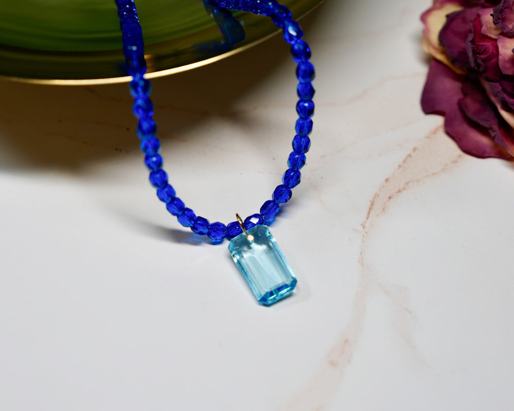 Capri Blue Czech Necklace