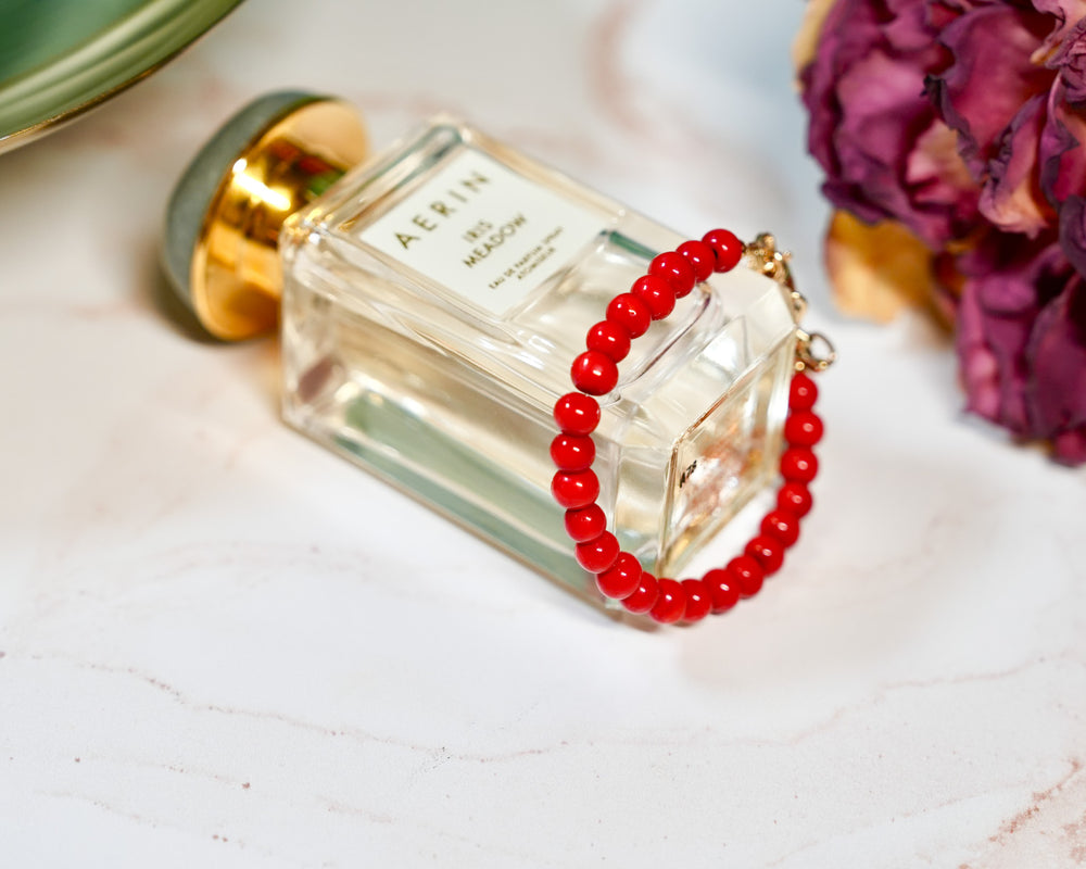 Poppy Red Bead Bracelet