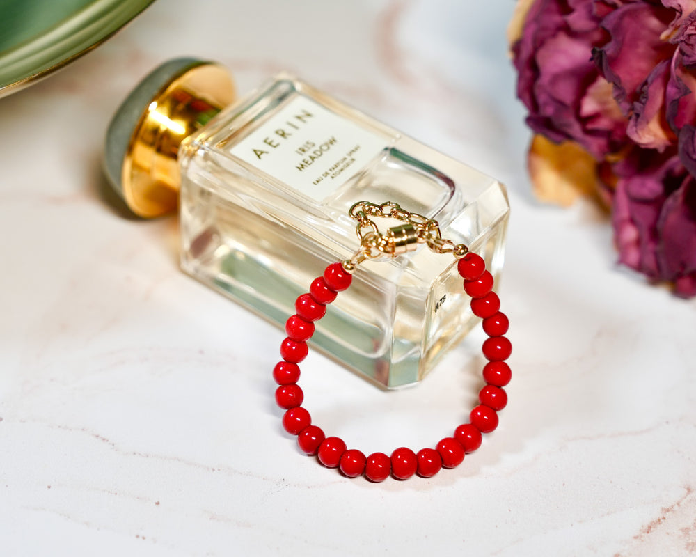 Poppy Red Bead Bracelet