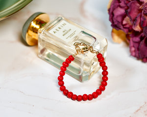 Poppy Red Bead Bracelet