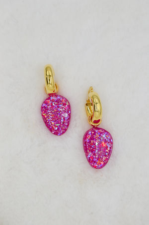 Emilia hoops in hot pink