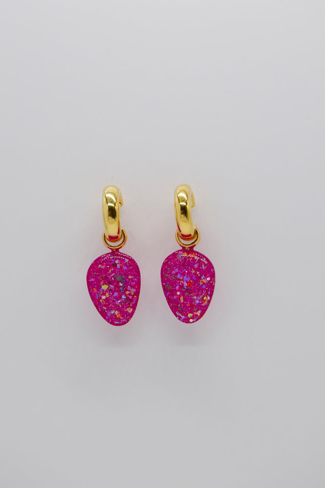 Emilia hoops in hot pink